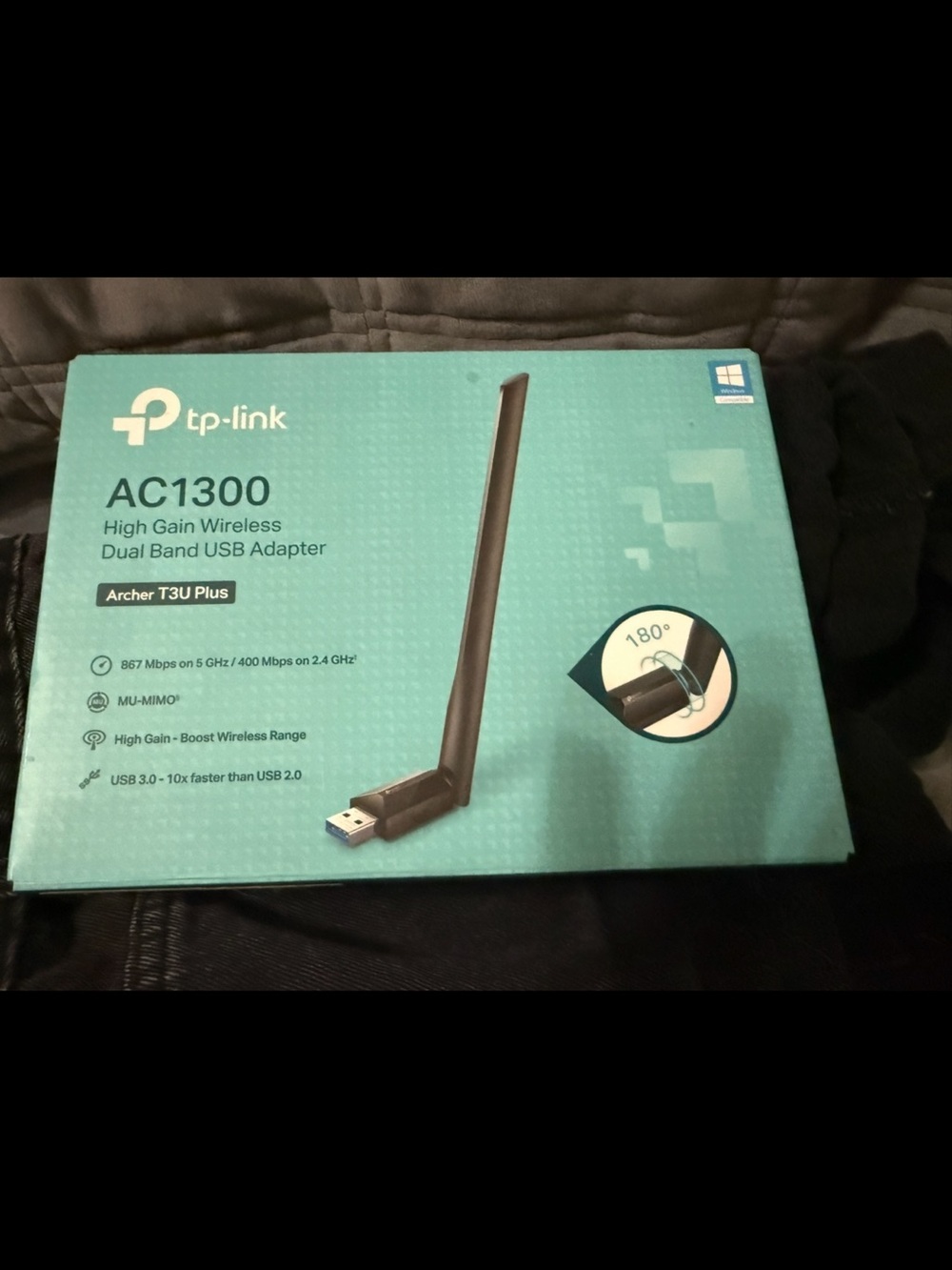 TP-Link AC1300 Dual Band USB Adapter in Teal and Black